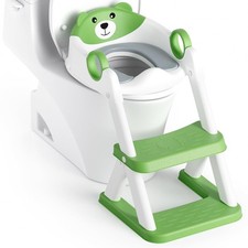 Potty Training Seat w/Ladder for Toddlers Anti-Slip Foldable Cushion Stool
