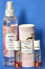Camille Beckman "CAMILLE" Body Mist, Perfumed Body Powder, 2 Roll On Perfume Lot