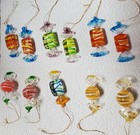 11 Vintage Art GLASS HARD CANDY Murano-Style Christmas Ornaments Wrapped Candies — photo 5