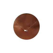 Heart Initial Necklace for Women, 18K-White-Gold-Plated Heart Initial A Daint...