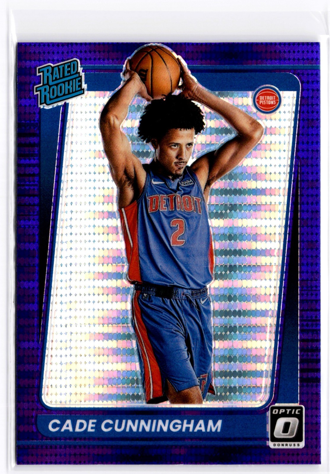 2021-22 Donruss Optic #161 Cade Cunningham Purple Pulsar Rated Rookie RC
