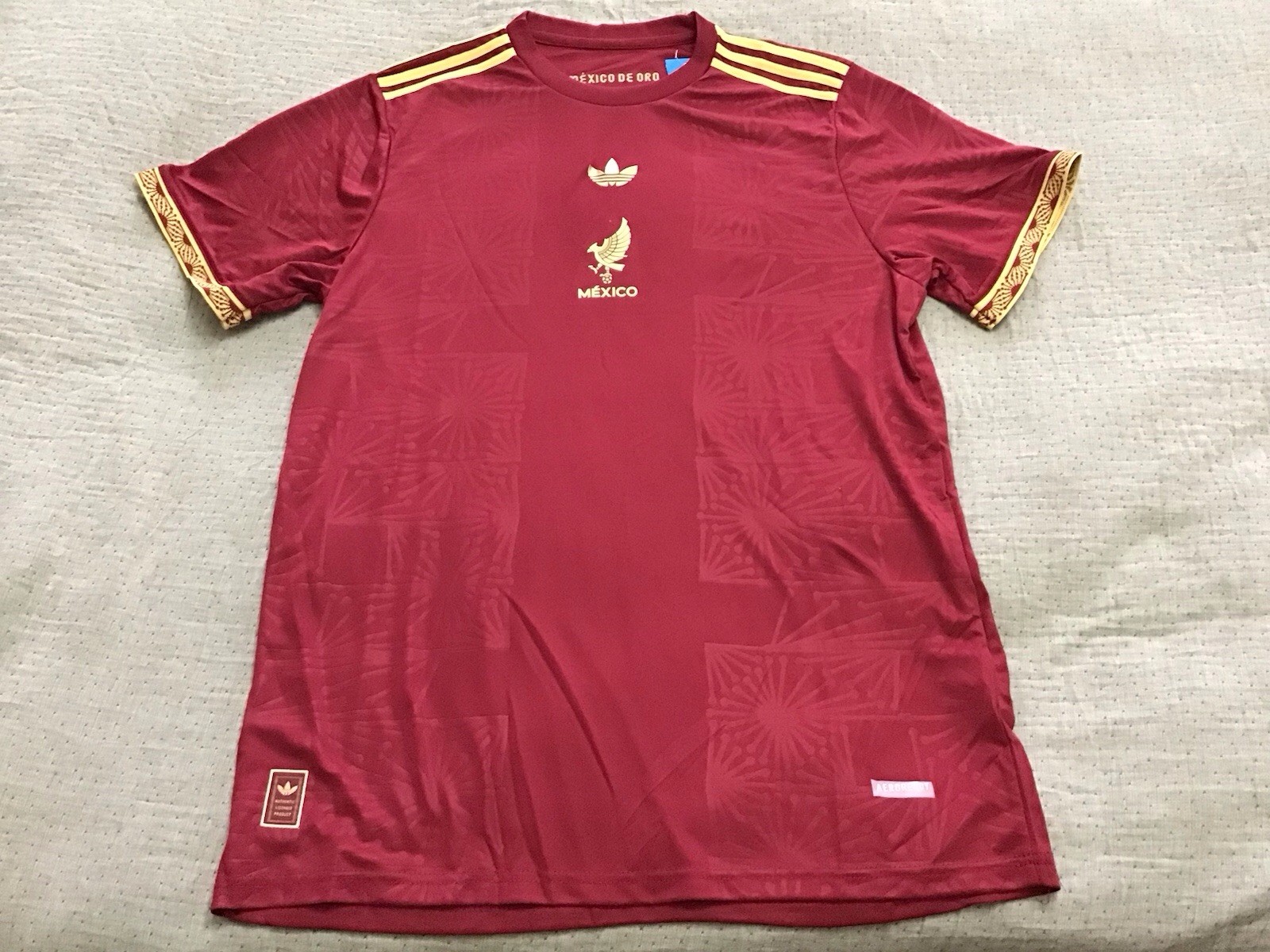 New ADIDAS FIFA World Cup 2026 MEXICO DE ORO Jersey, RED & GOLD, XL, AEROREADY