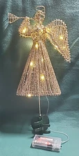 Kirklands Home LED Gold Angel Tree Topper  Battery Operated