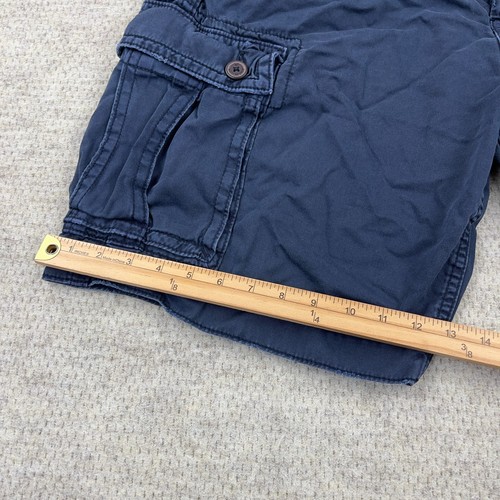 Vintage Y2K American Eagle Cargo Shorts Men 38 Navy Blue Longer Length Baggy - Picture 7 of 13
