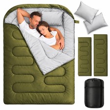 Trail Cotton Double Sleeping Bag Luxury Flannel Lined 3 to 4 Season with Bag