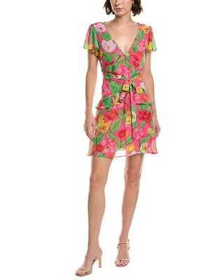 NWT $395 Milly Lee Tulip Rosette Mini Chiffon Dress 2