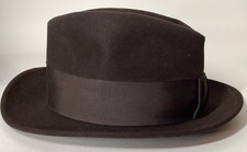 Vintage Mallory Brown Felt Fedora Hat Size 7