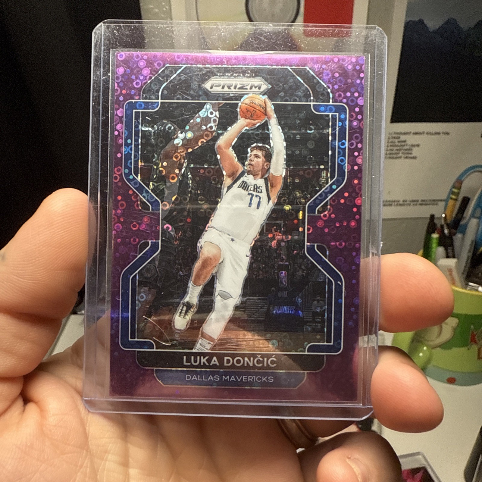 Luka Doncic 2021-22 Prizm Fast Break Purple /75 #223