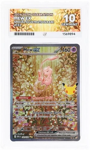 Mew Ex 152/128 30th Celebration Ace 10 Pokemon TCG (Perfect Subgrades)