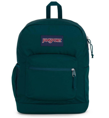 JanSport Cross Town Plus Backpack Deep Juniper 15'' Laptop Sleeve School Travel