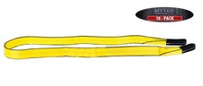 (10 Pack) 1" x 8 ft Web Sling Flat Eye & Eye 2-Ply Tow Strap Lifting 3200# WL...