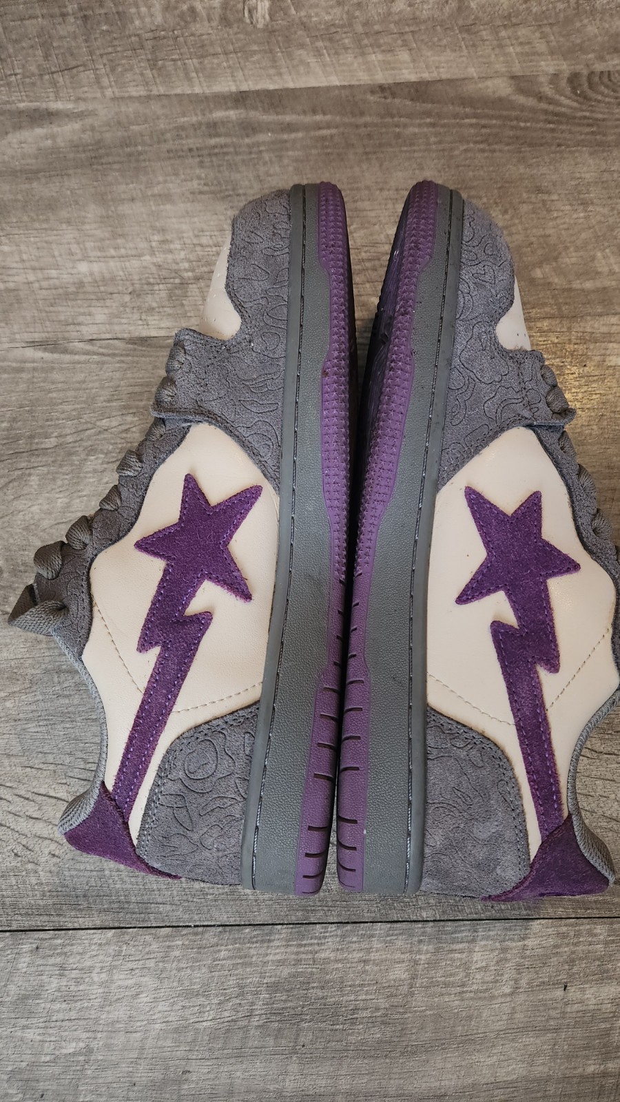 Bape Court Sta Mist Grey Royal Purple Sneakers Size 11 RARE thumbnail 9