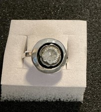 925 Sterling Silver Ring White Rhinestone Size 8 A136