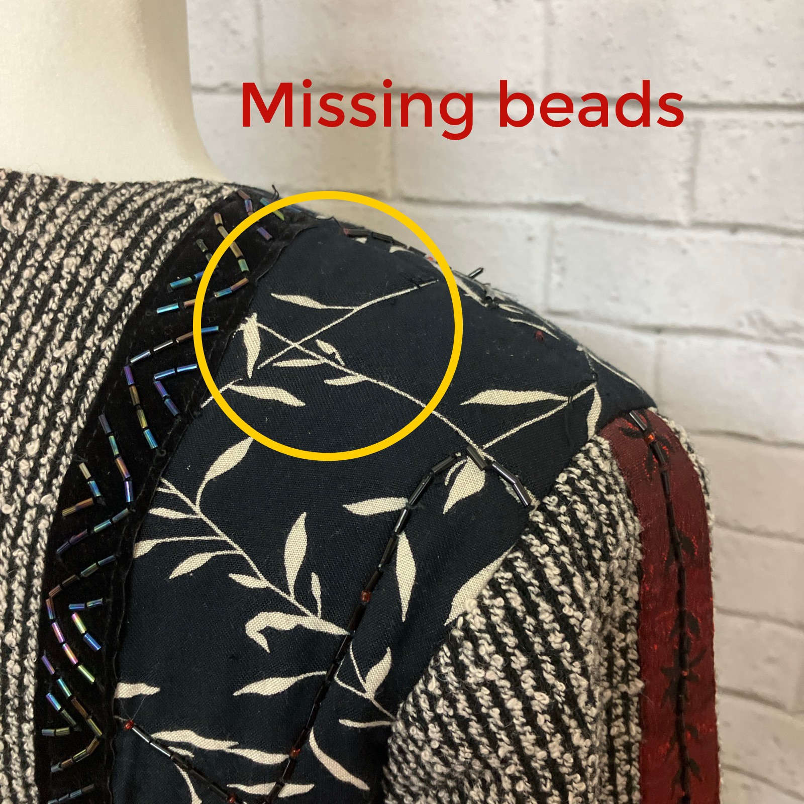 Coldwater Creek Boho Patchwork Beaded jacket Size… - image 13