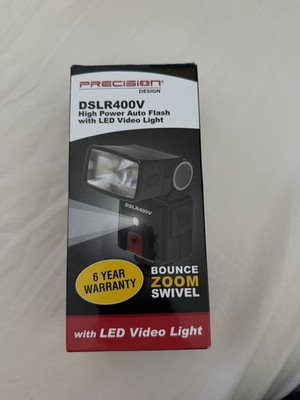 Precision Design High Power Auto Flash with LED Video Light-DSLR400V New in Box