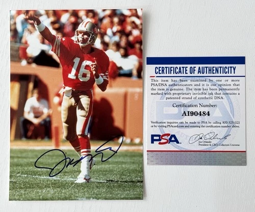 Joe Montana Autographed Signed 4x6 Color Photo PSA Authenticated COA Cert NFL