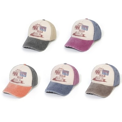 Snapbacks Hat Distressed Baseball Hat Beachs Baseball Hat Peaked Hat HipHop Hat