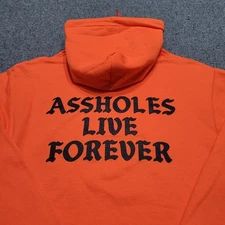 Assholes*s Live Forever Hoodie Men Medium Safety Orange Sweatshirt Sweater ALF