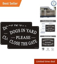 Highly Visible 2-Pack Dog Warning Signs - 10x7 Inches Reflective Metal for Gates