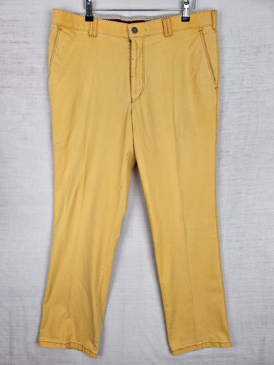 MEYER Trousers Mens Yellow Madrid Chinos Casual Madrid W36 W30