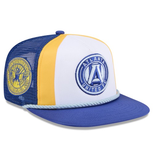 Men's New Era White Atlanta United FC 2024 Jersey Hook A-Frame Trucker 9FIFTY