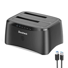 Hard Drive Docking Station, dockteck USB 3.0 to SATA Dual Bay External Hard D...