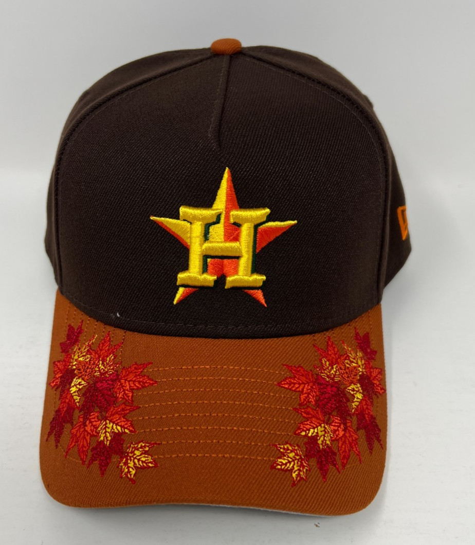 New Era Houston Astros Fall Foliage Brown Leaves 9FORTY A-Frame Snapback Hat