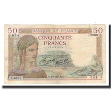 [#590994] France, 50 Francs, 1937-09-09, EF, Fayette:18.3, KM:85, b