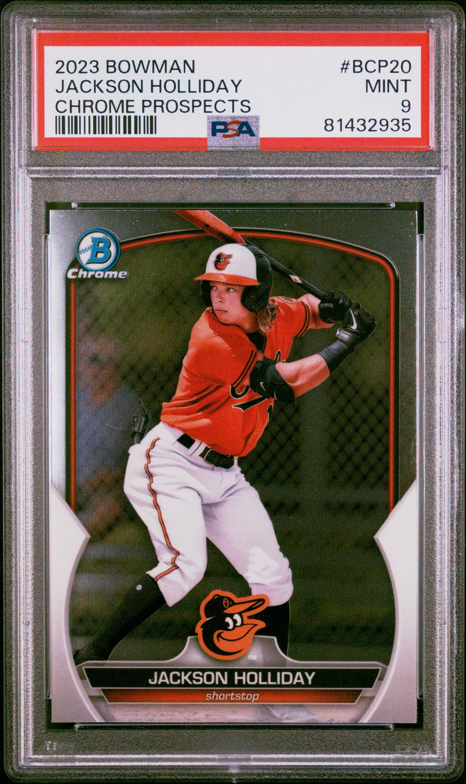 2023 BOWMAN CHROME PROSPECTS #BCP20 JACKSON HOLLIDAY PSA 9