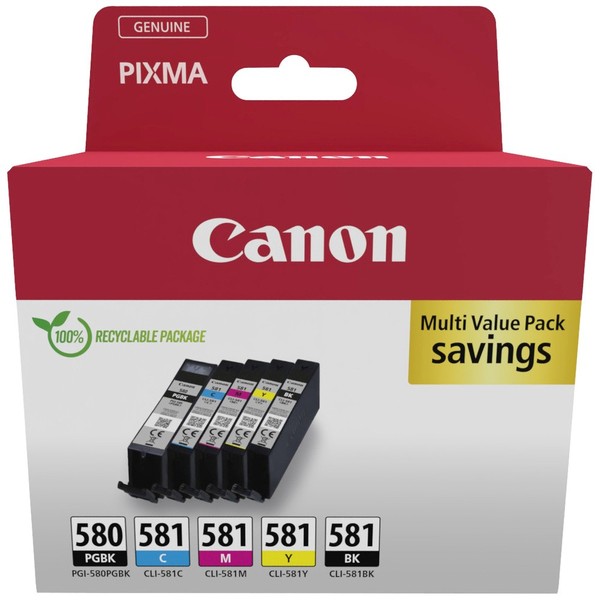 Canon Druckerpatrone PGI-580/CLI-581 Pgbk/C/M/Y/Bk Multipack Original Kombi-P...-image