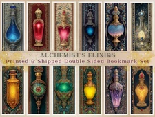 Alchemist’s Elixirs Potion Bottle Bookmark Set Pagan Occult Printed Set Of 12