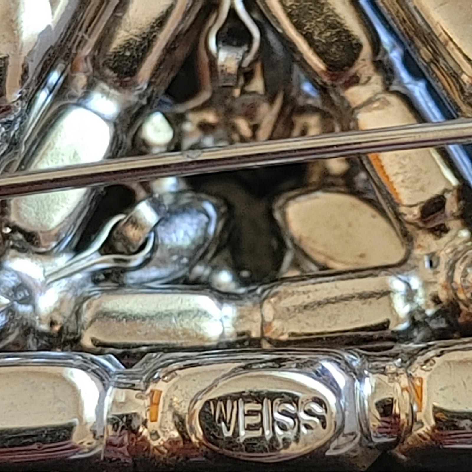 WEISS Signed Rhinestone Triangular Shaped brooch,… - image 3