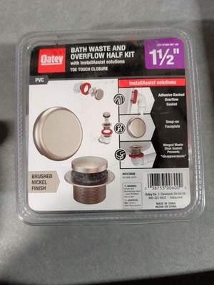 Oatey Touch Toe Sch. 40 PVC Bath Waste Half Drain Kit in Brushed Nickel