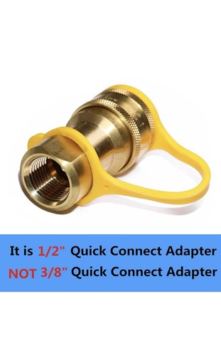 1/2" Qdd Lp Gas Quick Connect Disconnect Connector & Male Insert Plug Solid Bras - Picture 4 of 6