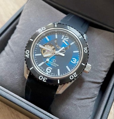 Orient Star Automatic Skeleton Diver Watch 42mm Blue Rubber Strap Genuine