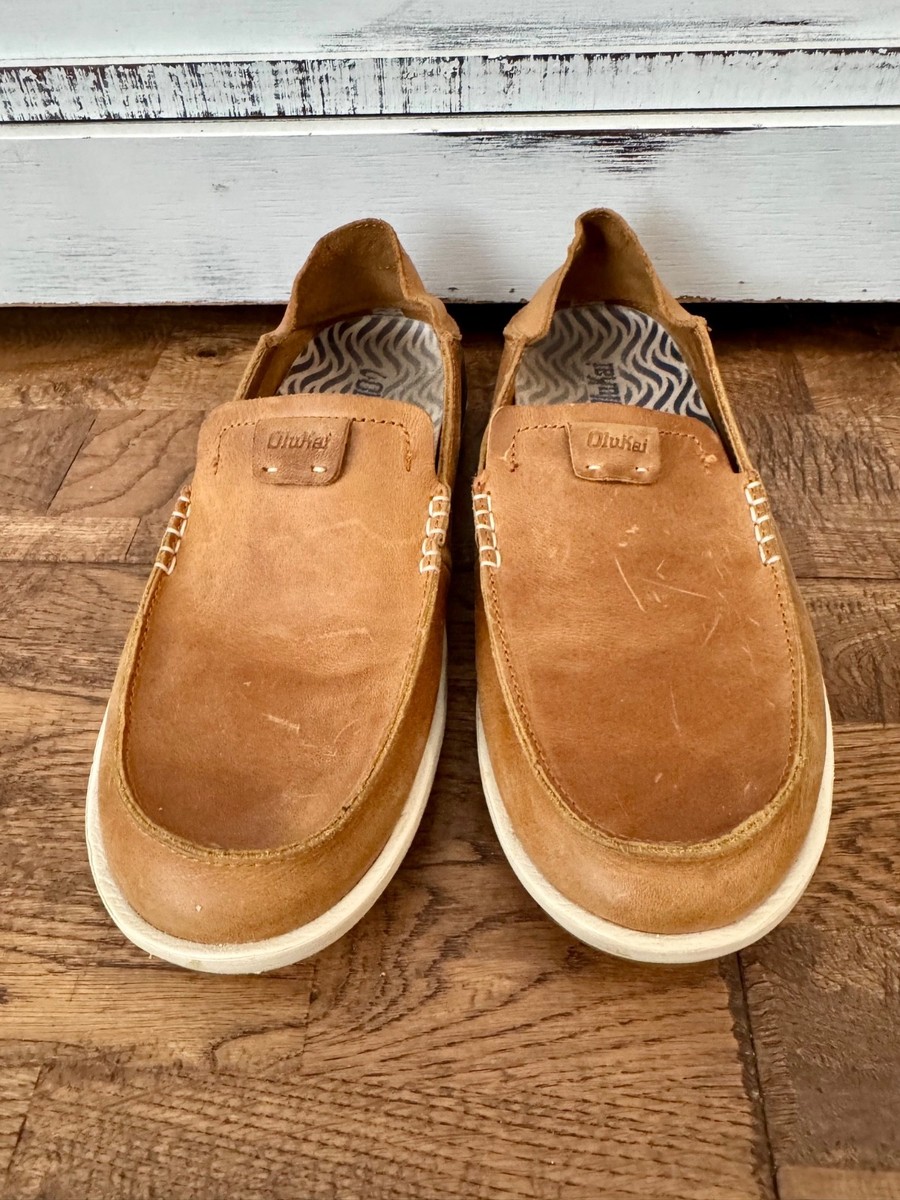 Olukai Kakaha Slip On Shoes Leather Fox Men display picture 3