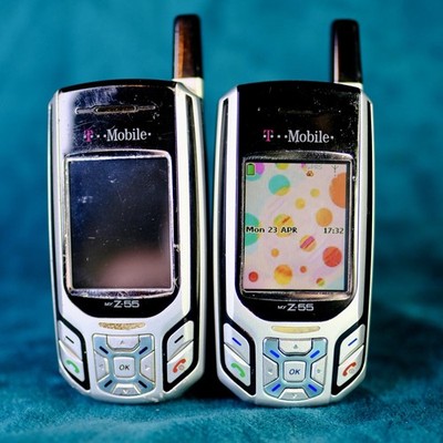 T Mobile Sagem MY Z-55 Slider Typ Handys Sammlerstück beide funktionieren sehr guter Zustand