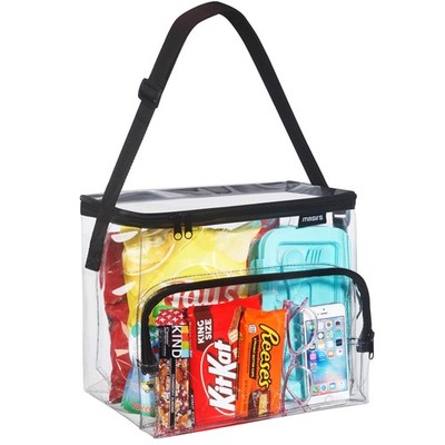 Masirs Clear Lunch Bag, Durable PVC Plastic See Through Medium,