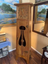 HUGE ANTIQUE MISSION STICKLEY GRANDFATHER TALL CASE CLOCK NEW HAVEN SERVICED