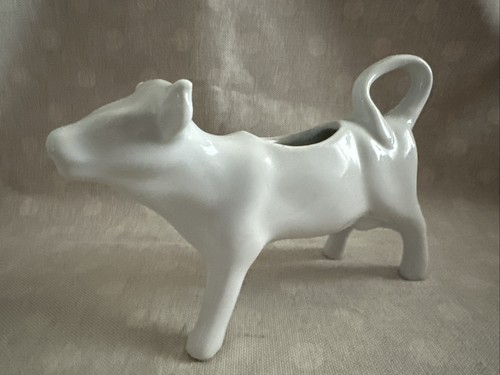 Vintage Porcelain White Cow Creamer Made In France