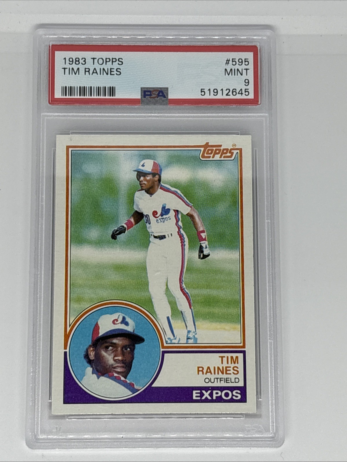 1983 Topps #595 Tim Raines Montreal Expos HOF PSA 9 MINT