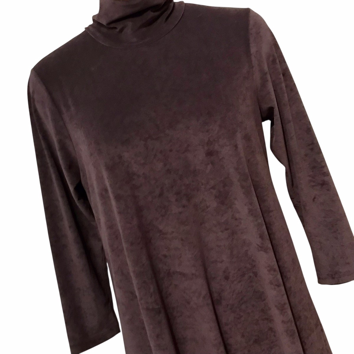 James Perse Mock Neck Mini Dress Brown Velour Velvet Retro Women's Sz 3 (L)  | eBay