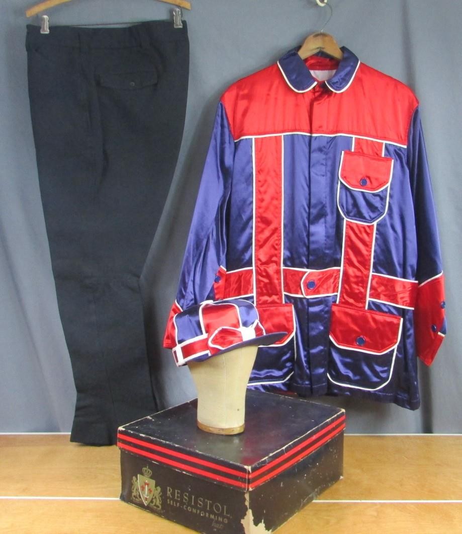 Vintage Horse Racing Jockey Silks Jacket Cap Custom 2-Tone Satin 