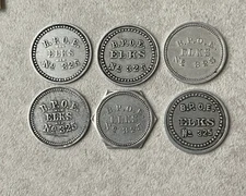 Lot of Six (6) BPOE #325 Trade Tokens - Ann Arbor Michigan MI KH L2