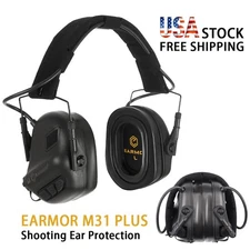 EARMOR M31 PLUS Electronic Shooting Ear Protection Earmuffs for Gun Range Black