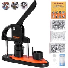 VEVOR Button Maker Machine, 32mm/1.25 inch 1.25''  500 pcs, Black Orange