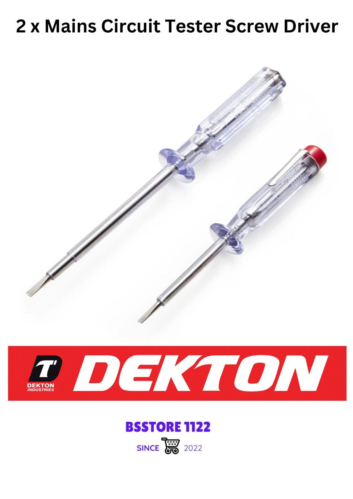 2 Pcs Voltmeter Mains Tester Voltage Circuit Checker Screwdriver 100-250 Volts