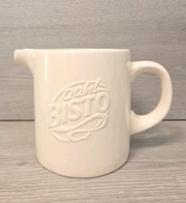 Vintage Cream Bisto Gravy Boat Ceramic Jug White Embossed Aah! Bisto Retro