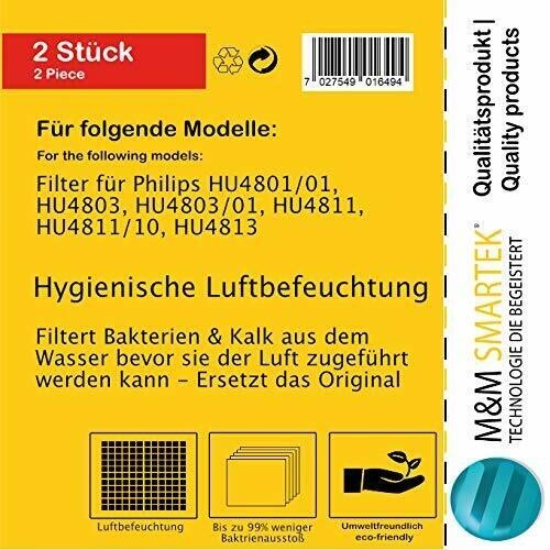 4x Ersatz Luft Filter für Philips Luftbefeuchter HU4813/10, HU4813, HU4102/01 - Bild 2 von 9