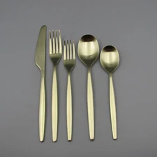 West Elm Stainless Flatware SIDNEY - CHAMPAGNE 5pc Place Setting N/O